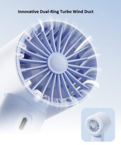 Wholesale 9000RPM Dual-Ring Turbo Mini Handheld Fan with Lanyard | HVJ-F12