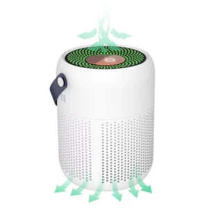 hvj ap03 smart car air purifier digital air quality display, egative ion & hepa filtration