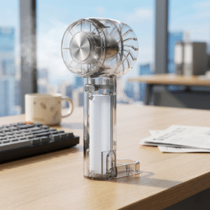 Wholesale Semiconductor Cooling Handheld Fan HVJ-F01 | Transparent Design