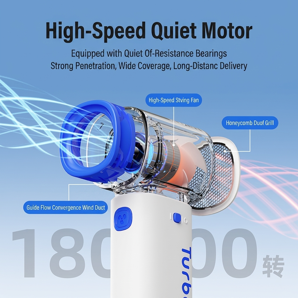 HVJ-F03 High-Speed Turbo Handheld Fan | 17000RPM Motor & Safety Switch 4 HVJ-F03 High-Speed Turbo Handheld Fan | 17000RPM Motor & Safety Switch - Image 4