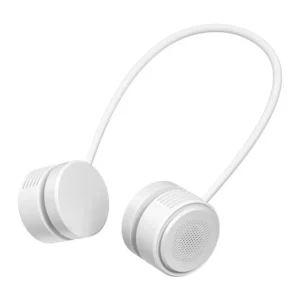 hvj f36 retractable portable neck fan, 3000mah bladeless foldable cooling fan, 3 speed wearable personal fan for outdoor & office