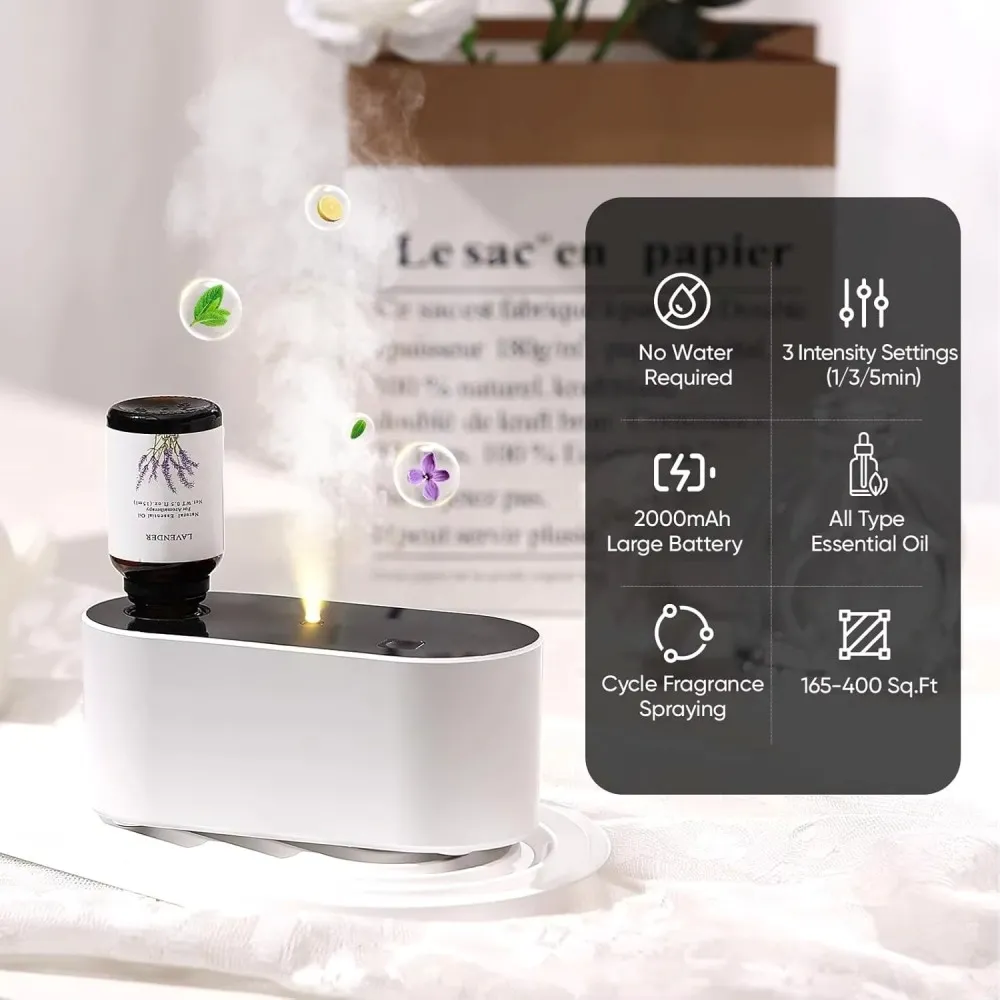 hvj a01 waterless aromatherapy diffuser | portable essential oil nebulizer for car & home