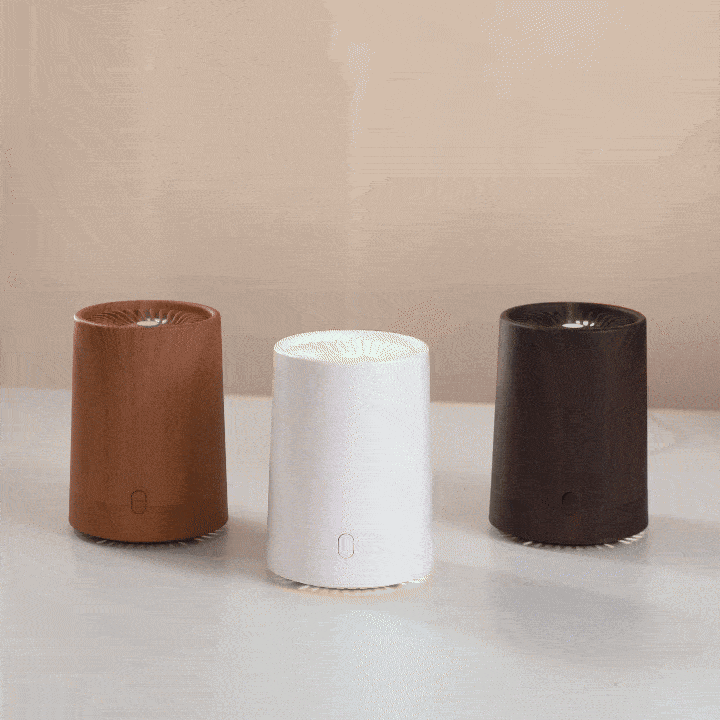 hvj a08 wood grain aroma diffuser | 400ml ultrasonic vase humidifier