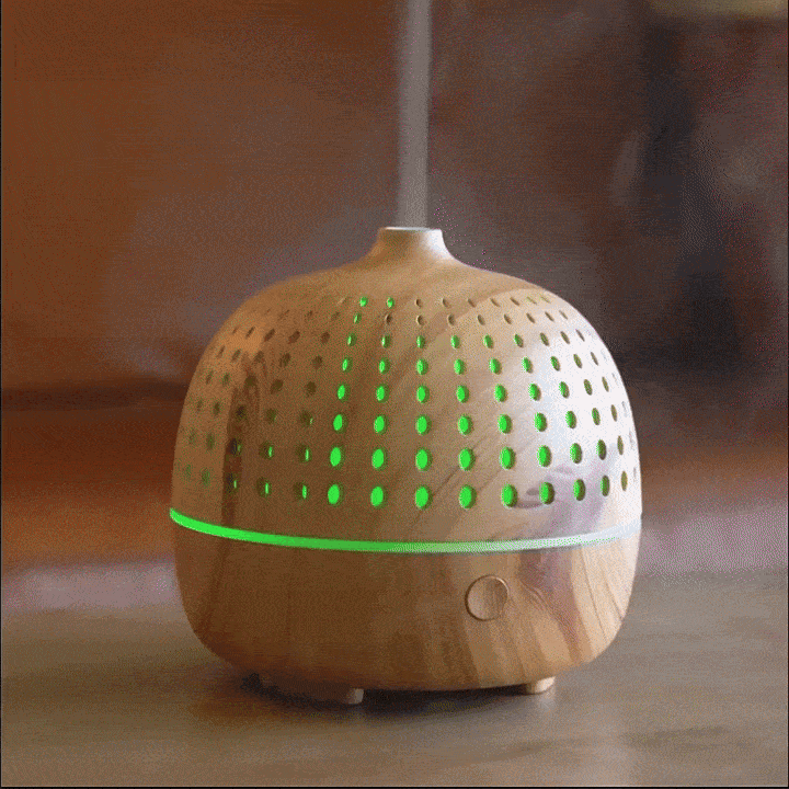 hvj a12 oriental style wood grain diffuser | 500ml zen aesthetic humidifier