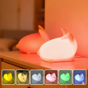 hvj l03 rgb silicone tap light | rechargeable nursery night lamp