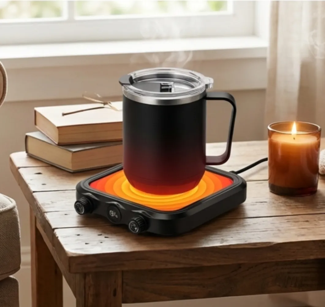 hvj mw02 knob control mug warmer | 110°c max & 8 level temp