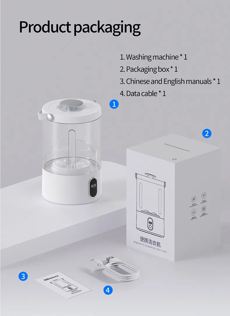 hvj c01 portable wireless underwear washer | mini foldable washing machine for travel