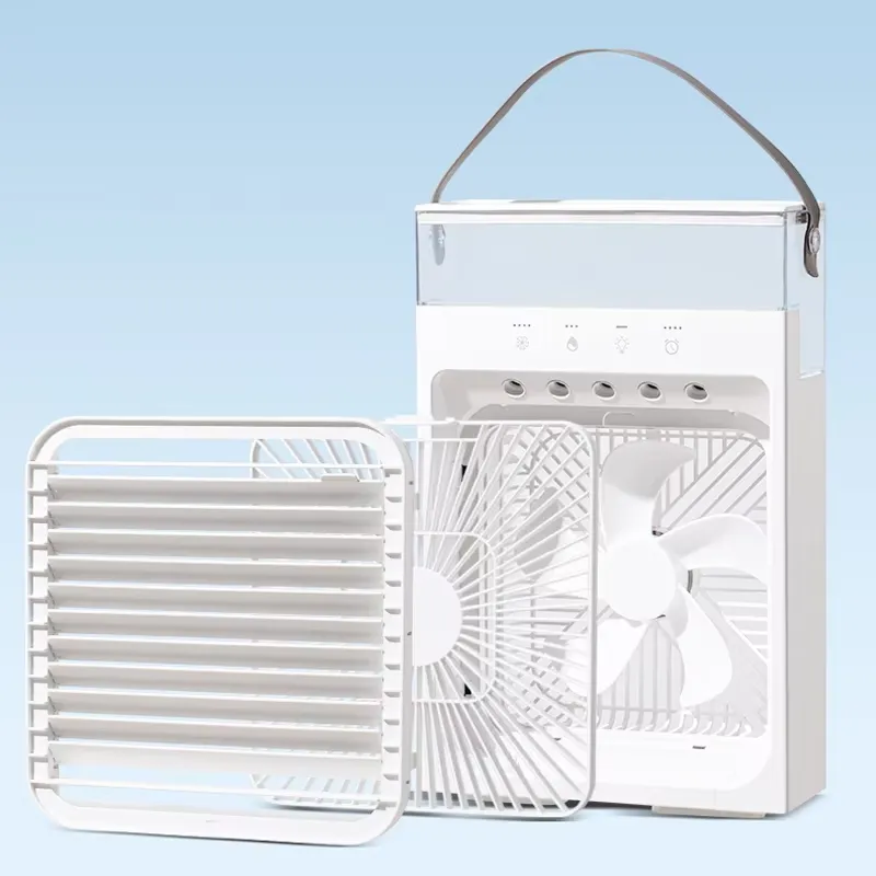 hvj f32 portable air cooler fan | 1.2l transparent tank | 5 hole spray mist