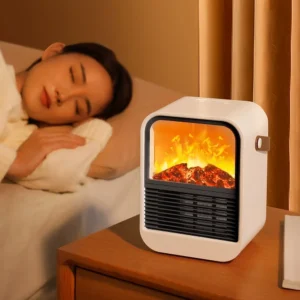 hvj hf01 1000w ptc ceramic heater | 3d simulation flame effect | portable desktop heater