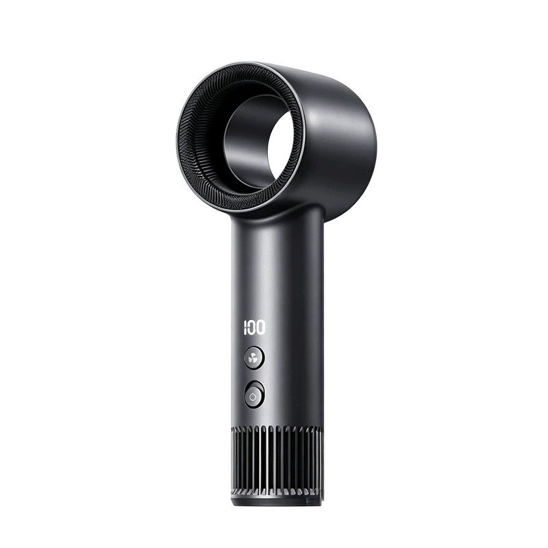 100-Level Bladeless Handheld Fan | HVJ-F05 1 HONVENJA HVJ-F05 black bladeless handheld fan with ring-shaped air outlet