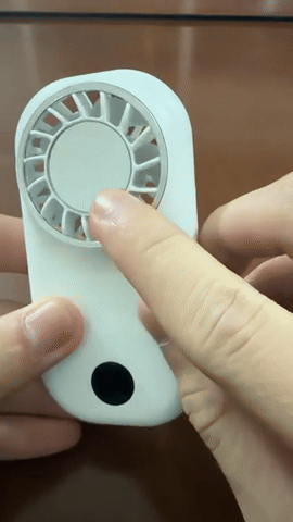 hvj f37 ultra thin handheld fan with makeup mirror & led power display portable mini cooling solution