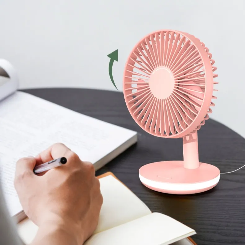 HVJ-F27 6-Inch Portable Desktop Fan with LED Night Light & 3-Speed Rechargeable Battery 4 hvj f27 6 inch portable desktop fan with led night light & 3 speed rechargeable battery