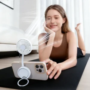 HVJ-F13 Magnetic Handheld Fan | 360° Flexible Hose & Phone Holder Function 7 hvj f13 magnetic handheld fan with 360° rotation & phone holder portable desktop cooling solution