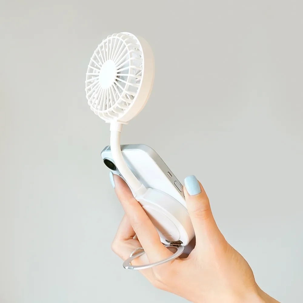 HVJ-F13 Magnetic Handheld Fan | 360° Flexible Hose & Phone Holder Function 3 hvj f13 magnetic handheld fan with 360° rotation & phone holder portable desktop cooling solution