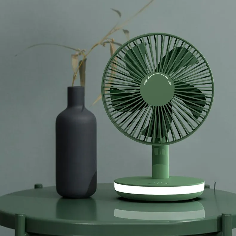 HVJ-F27 6-Inch Portable Desktop Fan with LED Night Light & 3-Speed Rechargeable Battery 3 hvj f27 6 inch portable desktop fan with led night light & 3 speed rechargeable battery