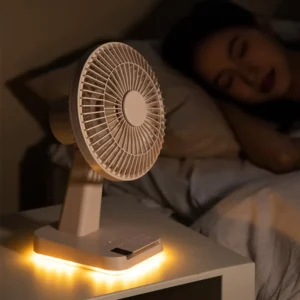 hvj f39 retro desktop fan | 90° auto oscillating with piano keys & aroma function