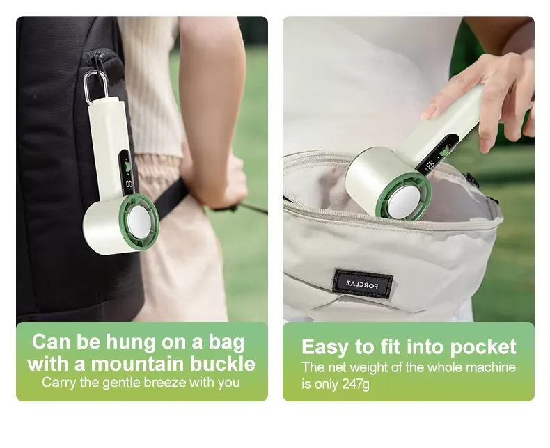 HVJ-F38 Cooling Handheld Turbo Fan with Semiconductor Ice Cooling & 100-Speed Stepless Control 6 hvj f38 handheld turbo fan with semiconductor ice cooling & 100 speed stepless control