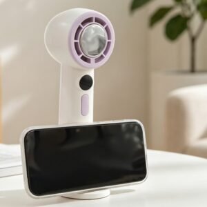 HVJ-F08 | Wholesale 3-in-1 TEC Cooling Handheld Fan with Massage Function & Phone Stand